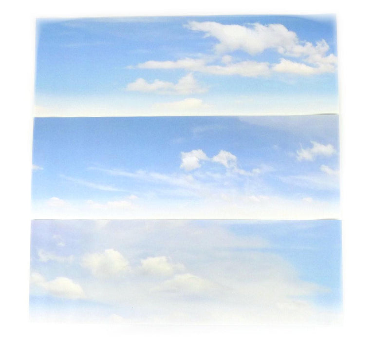 Gaugemaster GM755 Cloudy Sky Small Photo Backscene (1372mm long x 152mm hign) - Suitable for Scales "Z" to "O"