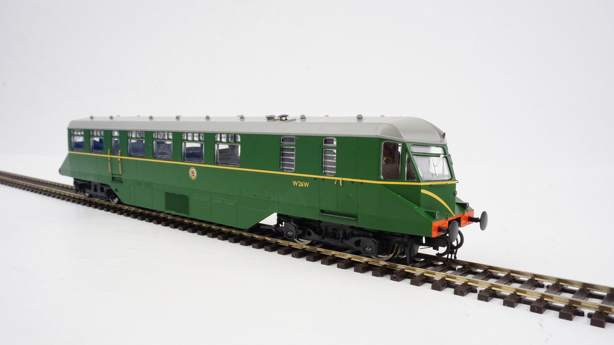 Heljan 19405 BR Green Diesel Railcar W26W (Grey Roof/Speed Whiskers), OO Gauge