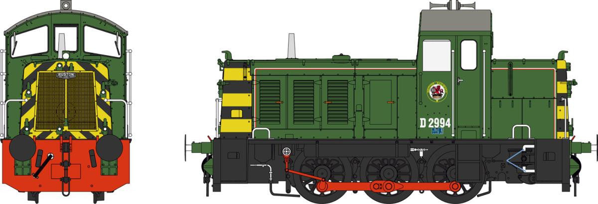 Heljan 2935 BR Green Class 07 D2994 (Weathered) - OO Gauge