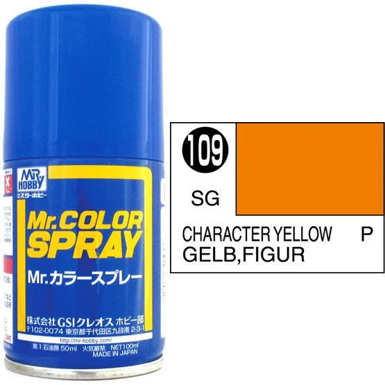 Mr Colour Spray 109, Character Yellow- Not Available for Mail Order Due to Postal Restrictions