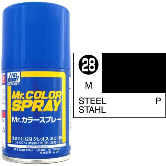 Mr Colour Spray 028, Steel- Not Available for Mail Order Due to Postal Restrictions