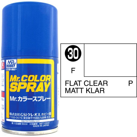 Mr Colour Spray 030, Flat Clear- Not Available for Mail Order Due to Postal Restrictions