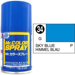Mr Colour Spray 034, Sky Blue- Not Available for Mail Order Due to Postal Restrictions