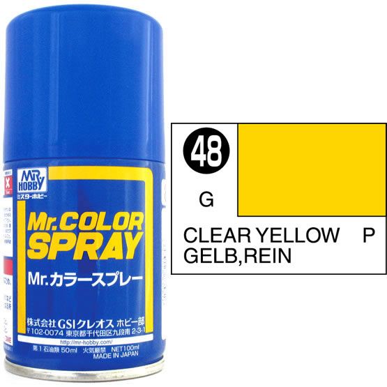 Mr Colour Spray 048, Clear Yellow- Not Available for Mail Order Due to Postal Restrictions