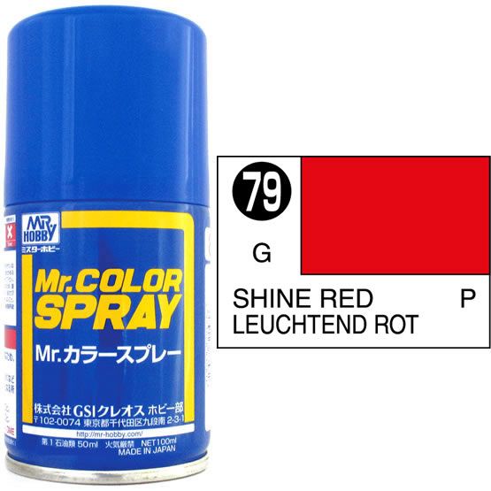 Mr Colour Spray 079, Shine Red- Not Available for Mail Order Due to Postal Restrictions