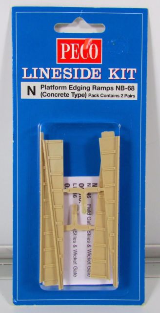 Peco NB-68 Concrete Platform Ramp Edging Kit (Makes 2 Ramps) - N Scale