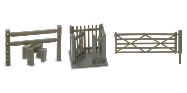 Peco NB-46 Field Gates (3) Stiles (3) and Wicket Gate - N Scale