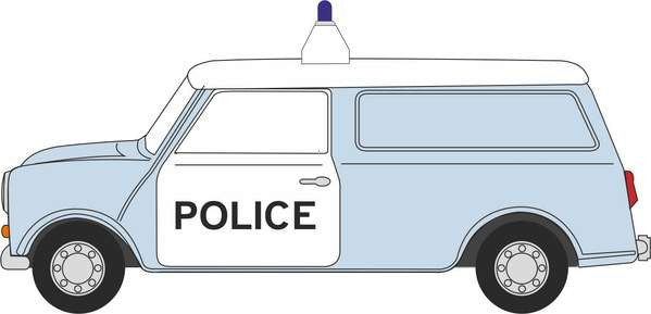 Oxford Diecast 76MV034 Mini van West Mercia Police (Panda), OO Scale