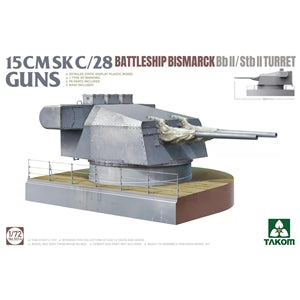 Takom No 5014 15 CM SK C/28 battleship Bismarck BbII/Stb II Turret 1:72 Scale, Model Kit