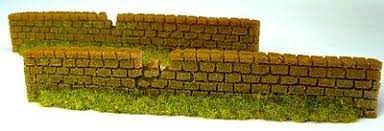 Javis Countryside Scenics PW3LBDAM Old Damaged Light Brown Garden Walling - OO Scale