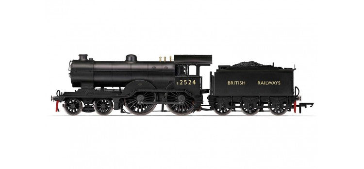 Hornby R3235 BR Class D16 Steam Locomotive Number E2524 in British Railways Black livery with "BRITISH RAILWAYS" lettering on tender - OO Gauge