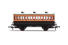 Hornby R40108A LSWR 4 Wheel 3rd Class Coach No.308 (With Fitted Lights) - OO Gauge