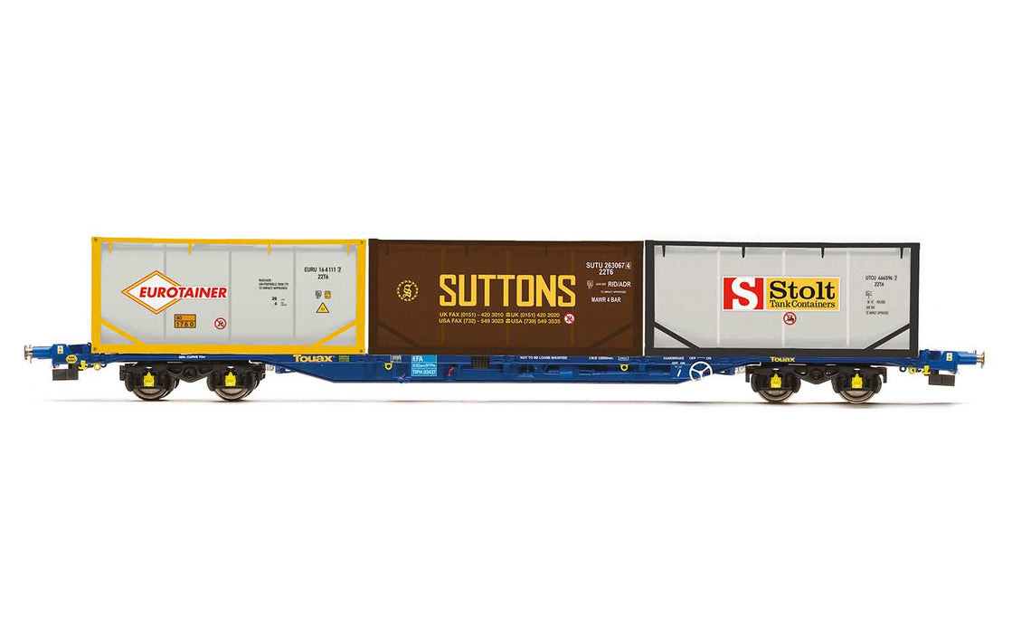 Hornby R60046 Touax KFA Container Wagon with 3 x 20ft Tiphook Tanktainers - OO Gauge