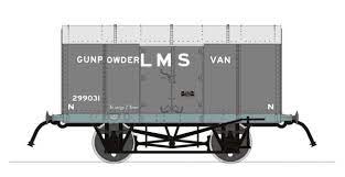 Rapido Trains 902007 Gunpowder Van - RCH Pattern in LMS Grey (Grey) Nr 299031 - OO Gauge