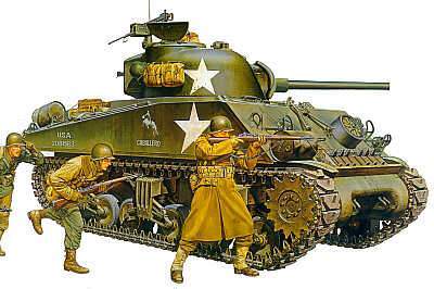 Tamiya  35250 M4A3 Sherman U.S Tank, 75mm Gun, 1:35 Scale