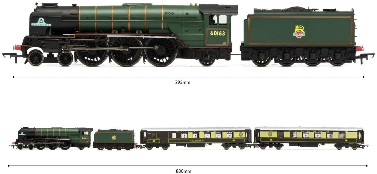 Hornby R1225 Tornado Express Trainset Includes A1 Steam Locomotive 60163 "Tornado" and Coaches - OO Gauge