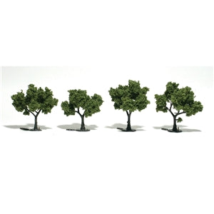 Woodland Scenics TR1503 Realistic Trees Light Green, (5 - 7 cm) Qty 4 trees (Suitable for N, HO and O Scales)